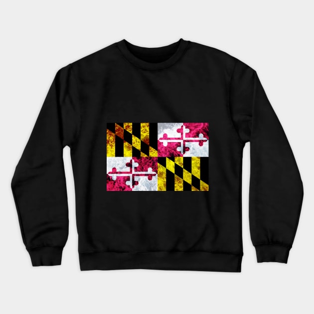 Flag of Maryland - Ocean Waves Crewneck Sweatshirt by DrPen